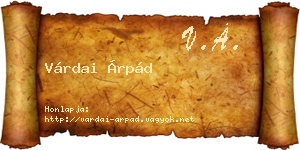 Várdai Árpád névjegykártya