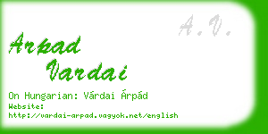 arpad vardai business card